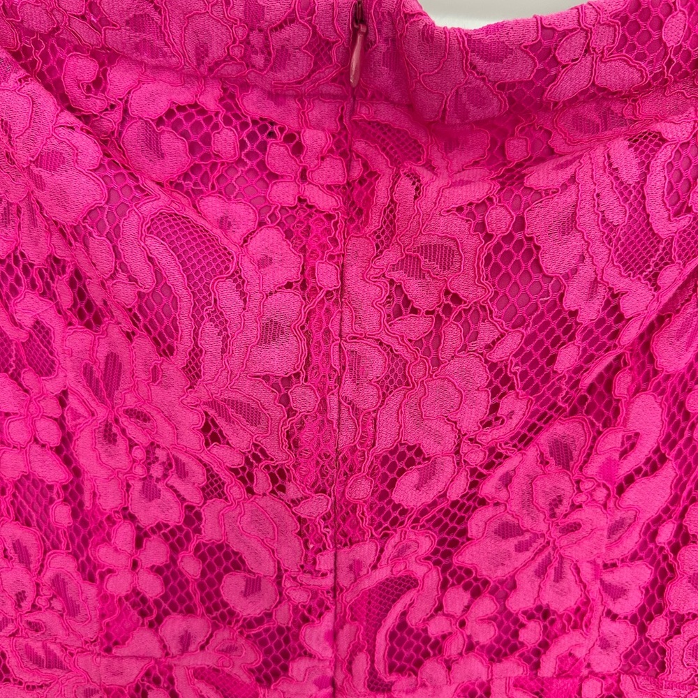 Trina Turk Akamai Lanai  pink lace overlay off shoulder dress size 4 NWT - Picture 7 of 13